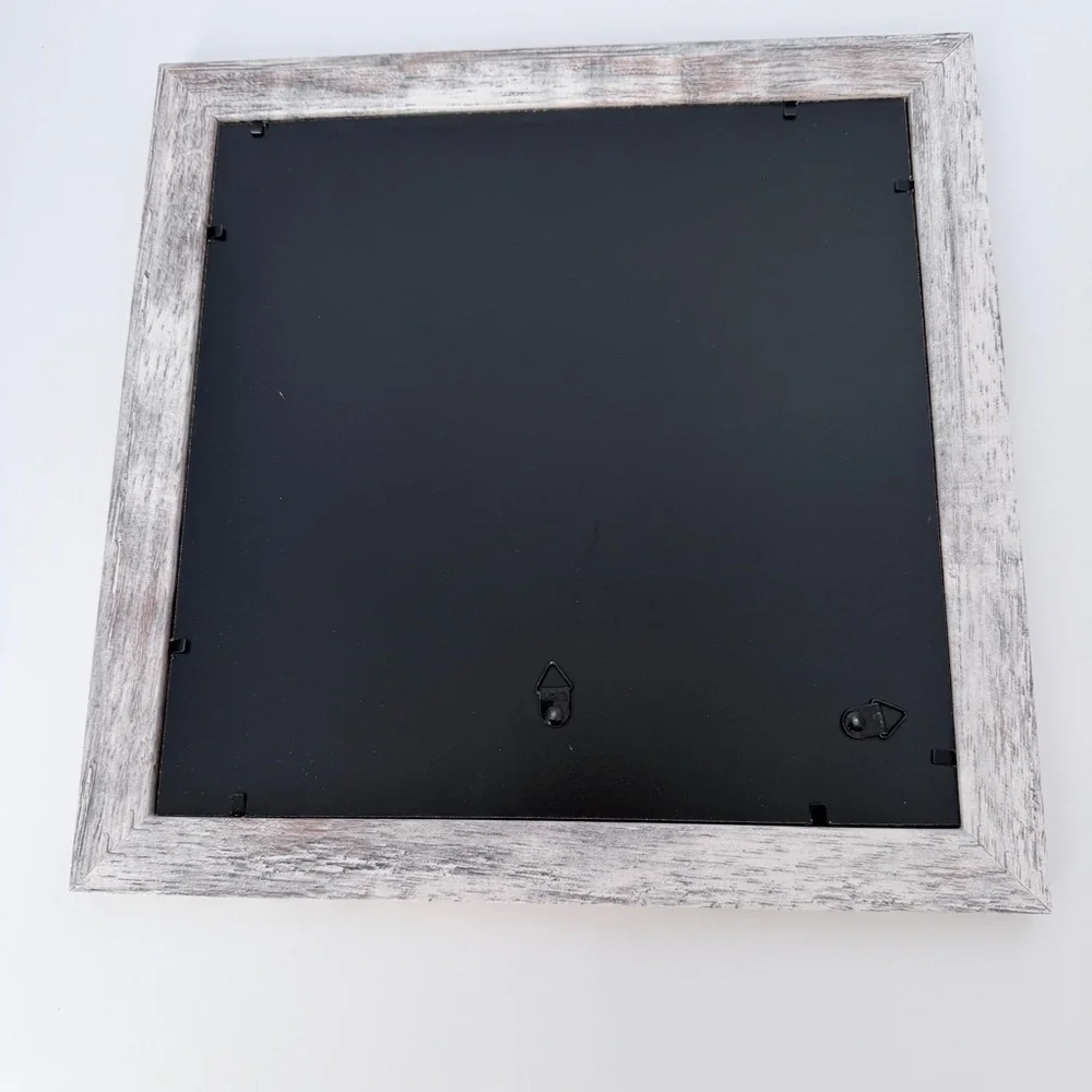 2 PCS Square Wall Mirror Gorgeous Rustic 12x12 in Barn Wood Carved Floral design